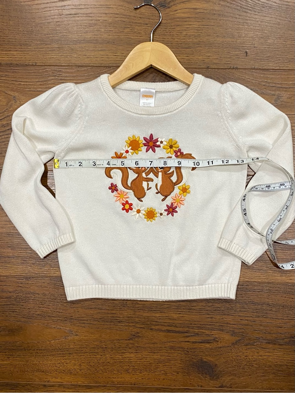 Gymboree Girls âHappy Harvestâ 3-piece Ivory & Brown Squirrel Skort Set Size 5T - Picture 7 of 16